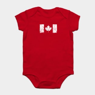 Grunge flag of Canada Baby Bodysuit